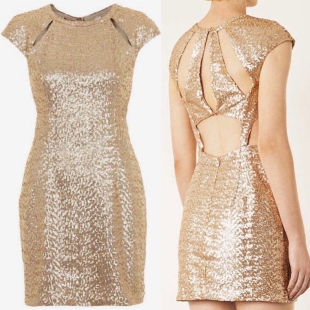 Topshop Champagne sequin dress